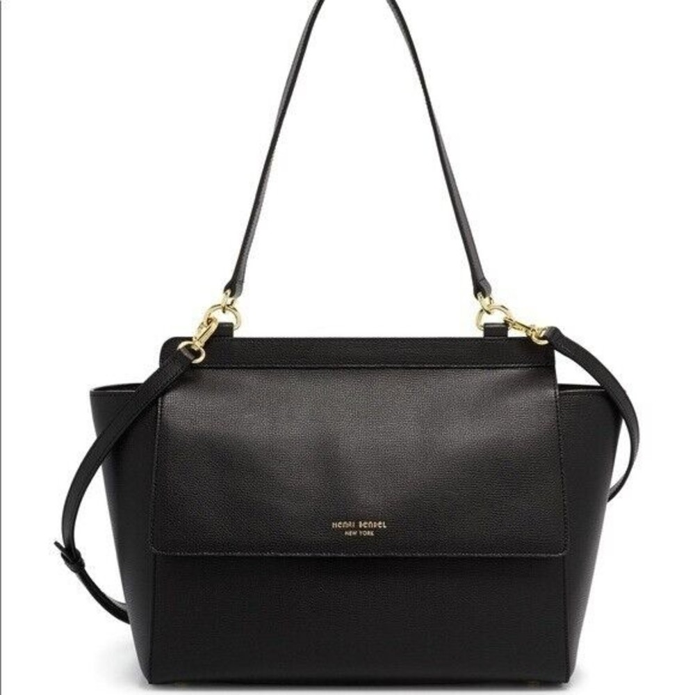 Henri Bendel West 57th Flap Satchel Black Handbag